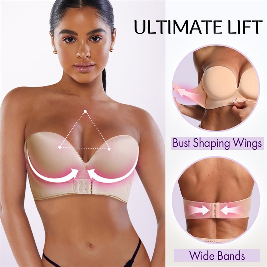 Front Buckle Strapless Wireless Bra
