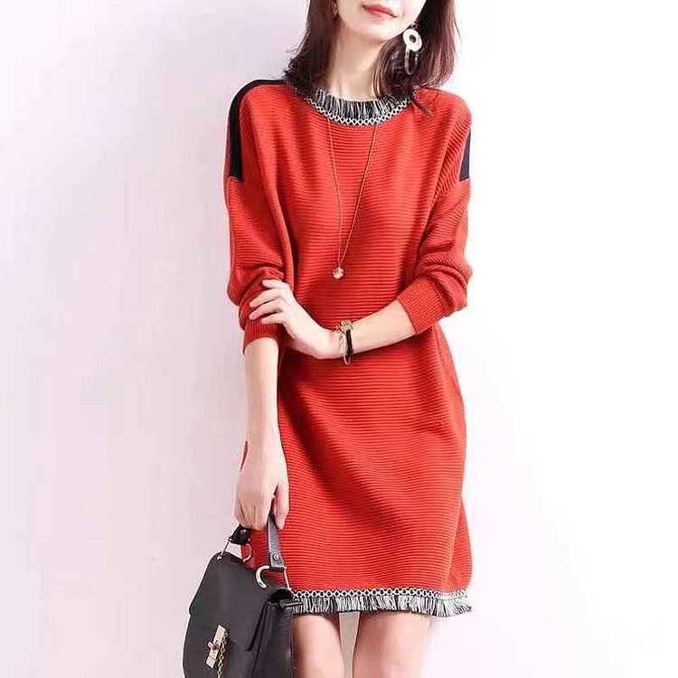 Vintage Plain Shift Cotton-Blend Dresses QueenFunky