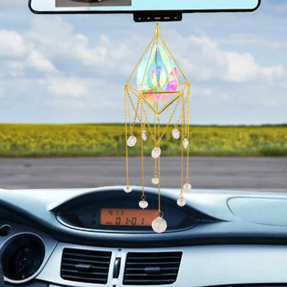 Crystal  Pipa Hanging Metal Pendant Home Garden Car Decoration