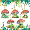 5Pcs DIY Diamond Painting Mushroom Frog Double Sided Keychain