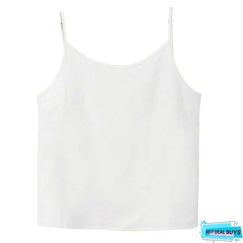 Women's Linen Sleeveless Summer Niche Loose-fitting Inner Tops