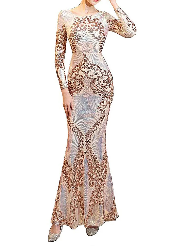 champagne evening dress