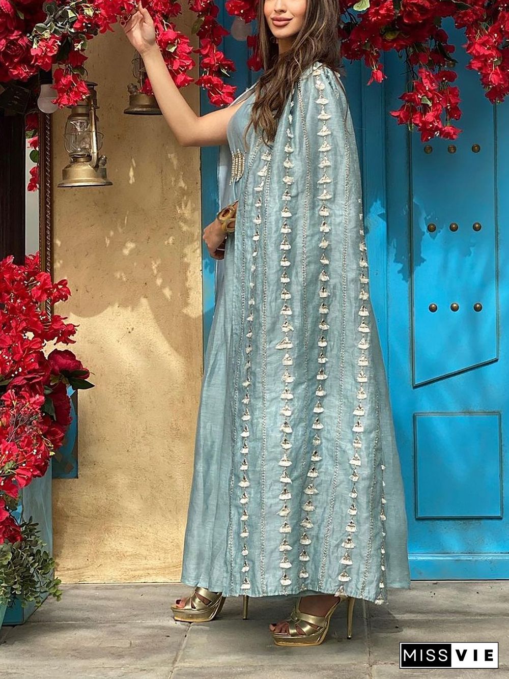 Round Neck Slim Elegance Ramadan Dress