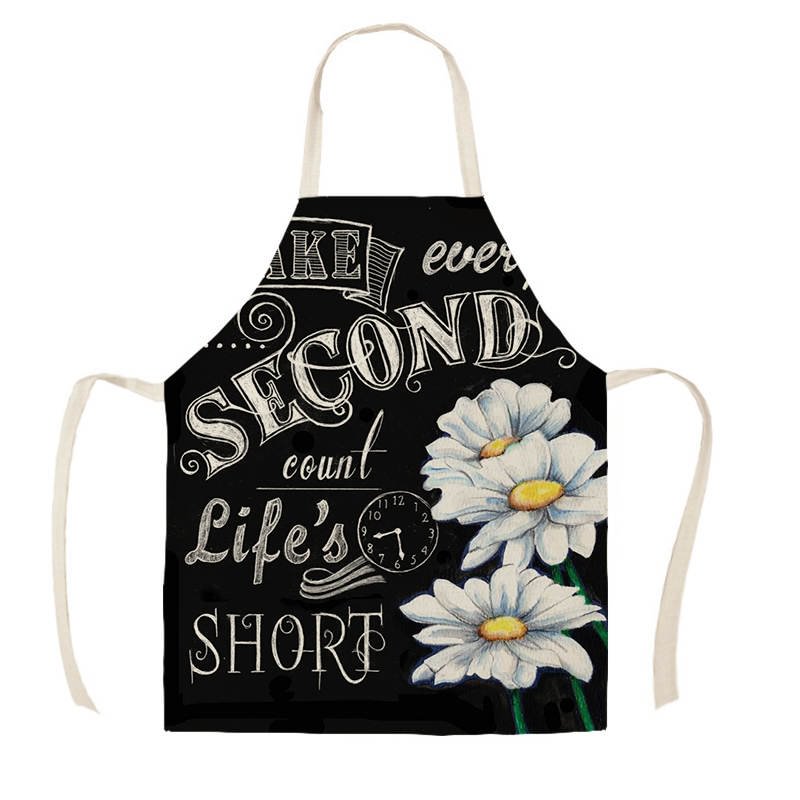 Linen Kitchen Apron - Flower letclo 