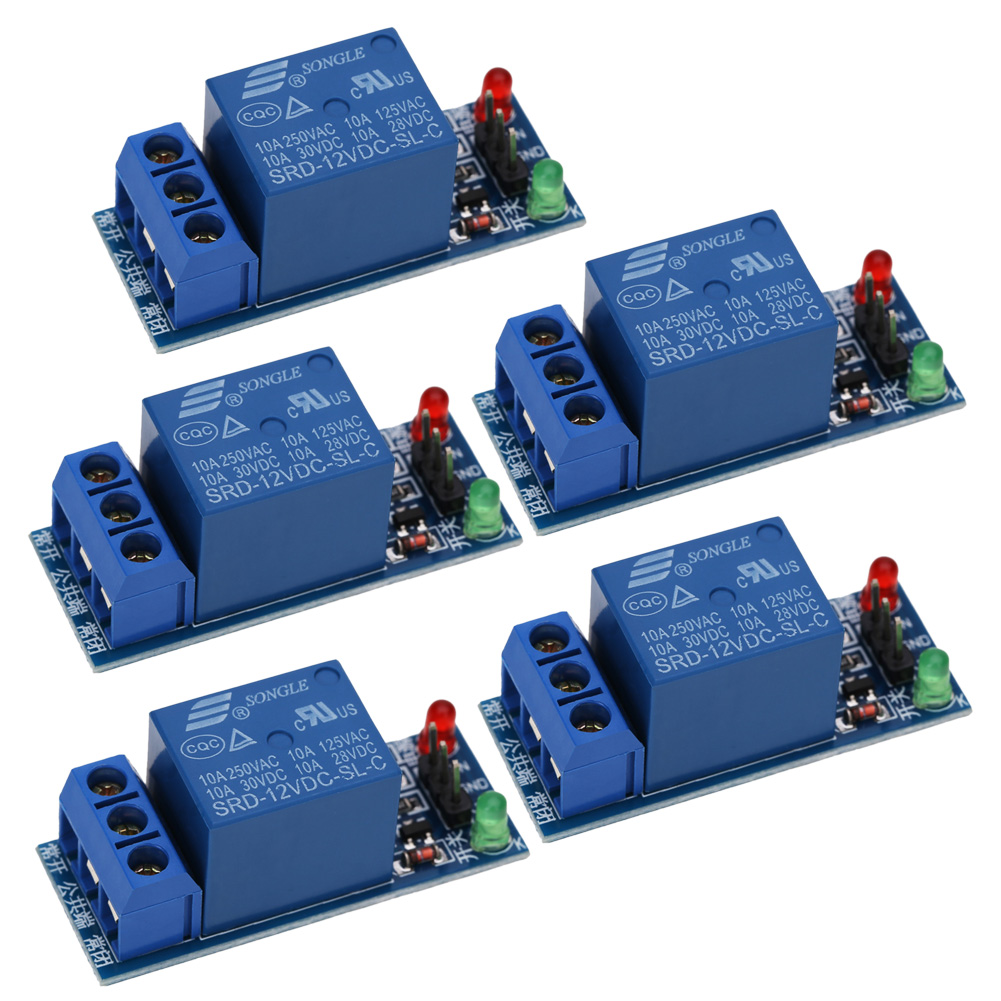 

5Pcs 12V 1 Channel Relay Module Optocouple Board Shield for PIC AVR DSP ARM, 501 Original