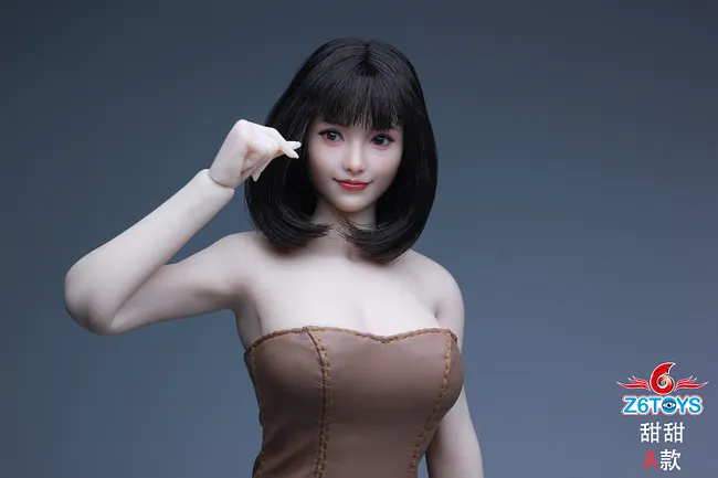 Z6TOYS 1/6 Asian Female Head Sculpture with Movable Eyes and a