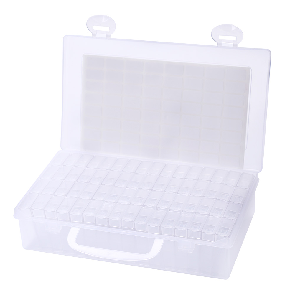 Diamond Painting Box Multi Grid Transparent Plastic Rhinestone Storage Case