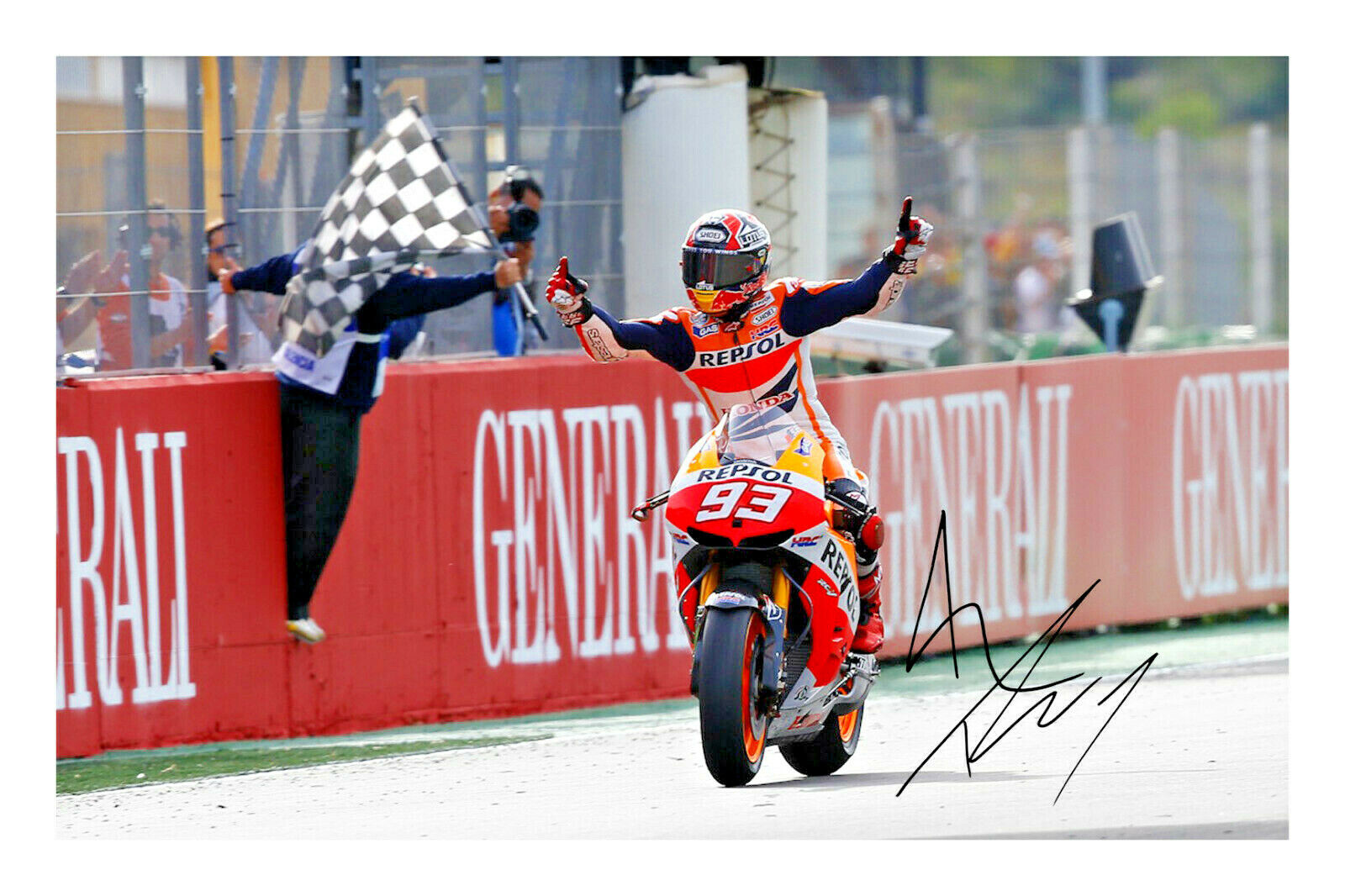 Marc Marquez Signed A4 Photo Poster painting Print Autograph MotoGP