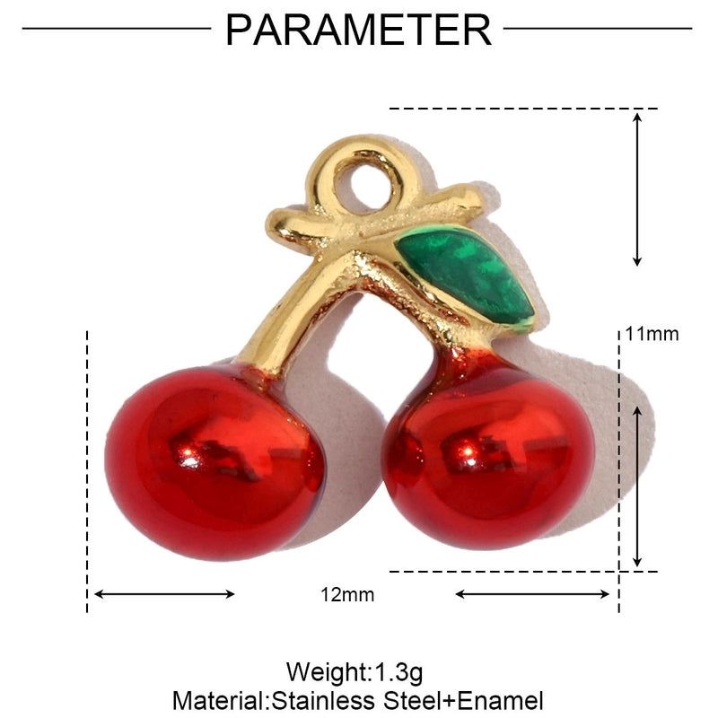 3 PCS/Package 13 * 20mm 14*27mm 28*39mm Titanium Steel Rhinestones Santa Claus Cherry Snowman Pendant Jewelry Accessories