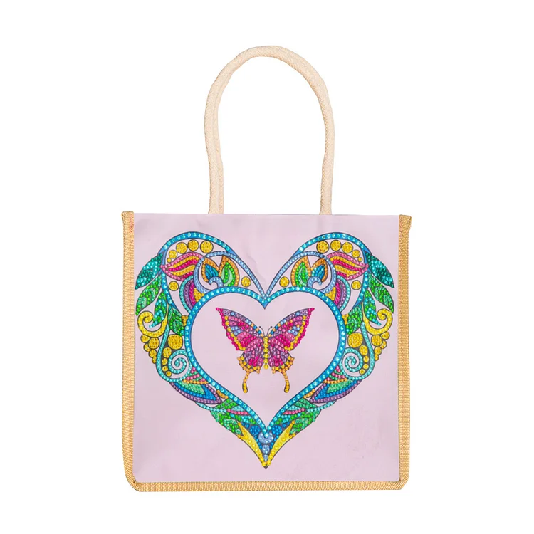 5D Diamond Painting Handbag DIY Eco-friendly Linen Shopping Storage Bags