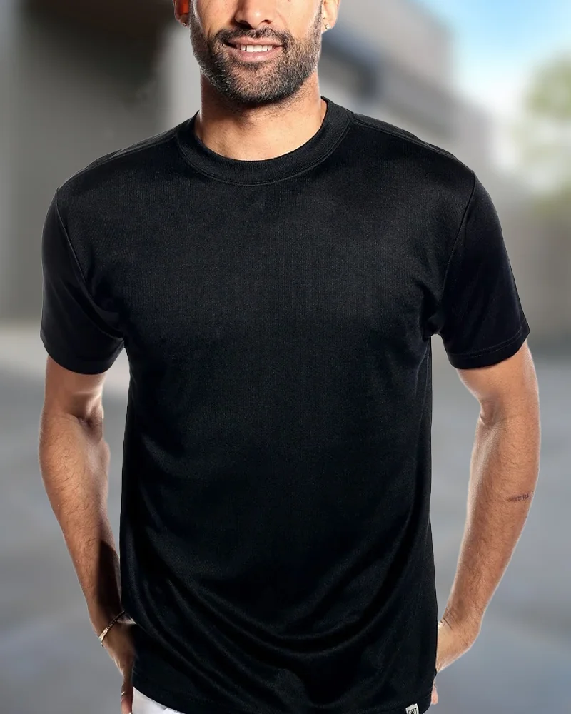 Black Solid T-Shirt
