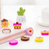 6 BOXES Lovely Heart Cake Sweet Dessert Erasers for Kids Student Office Exam Stationery Gift