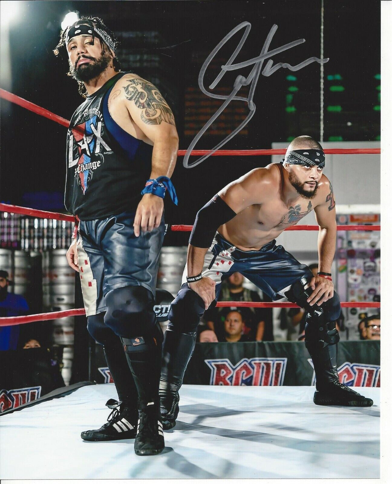 Santana Autographed 8x10 AEW Inner Circle  Ship #4