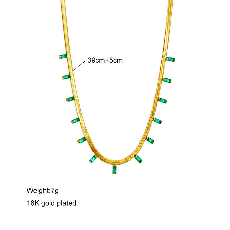 Chain Tennis / Diamond Line Geometric Titanium Steel Electroplating Necklaces