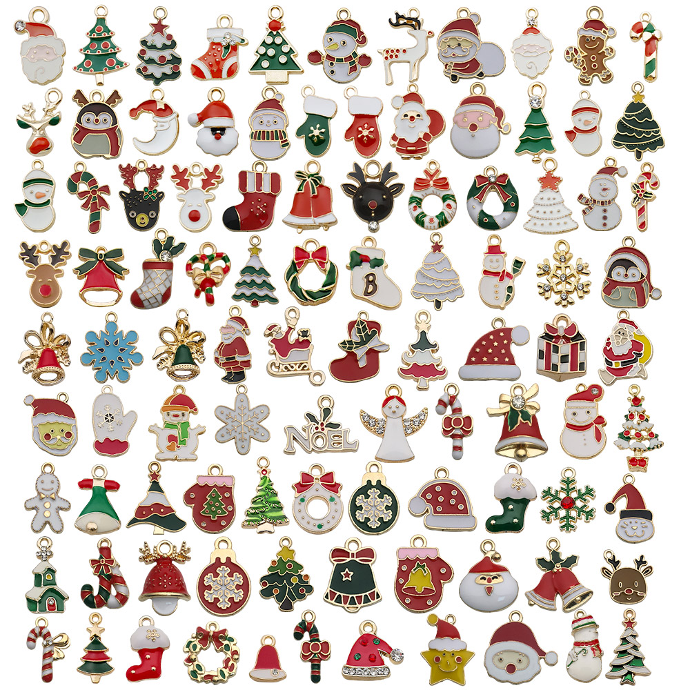 Tegooe Random Mix Christmas Enamel Charms - DIY Jewelry Making Accessories