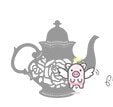 Piggy Craft metal cutting dies cut die mold Flower Teacup teapot Scrapbook paper craft knife mould blade punch stencils dies