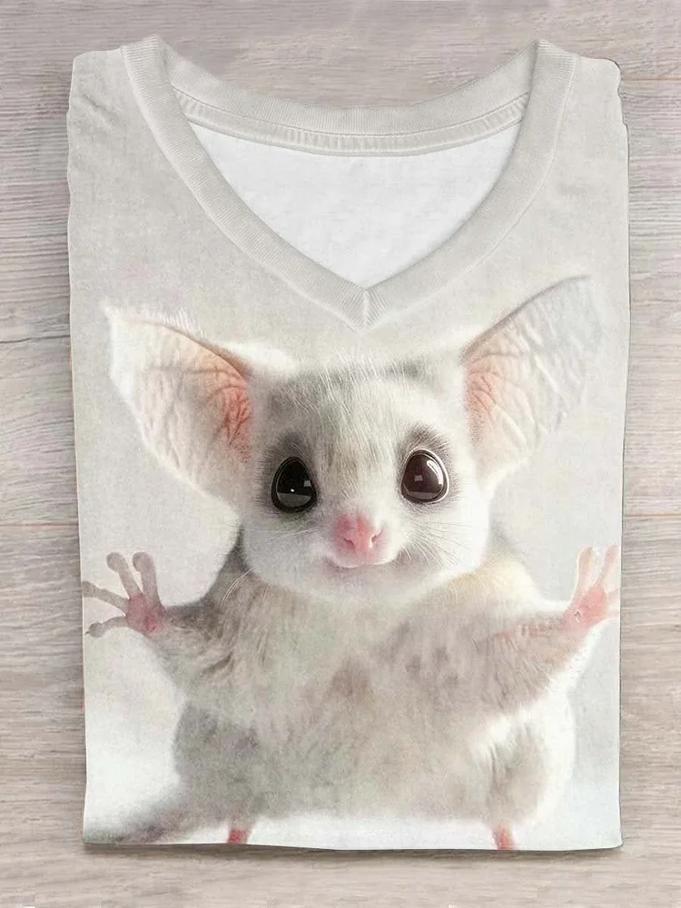 Funny Animal Art Print Casual T-shirt