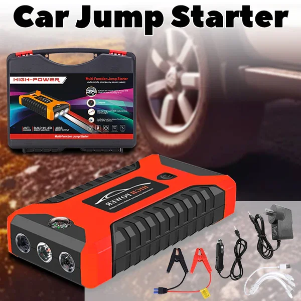 ELECTRIC JUMP STARTER & POWER BANK & TYRE INFLATOR COMBO OPTION TO BUY!