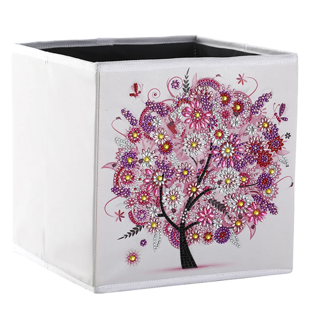 DIY Diamond Painting Tree Foldable Storage Box Desktop Sundries Container
