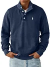 Men's Stylish Buttoned Stand Collar Sweatshirt