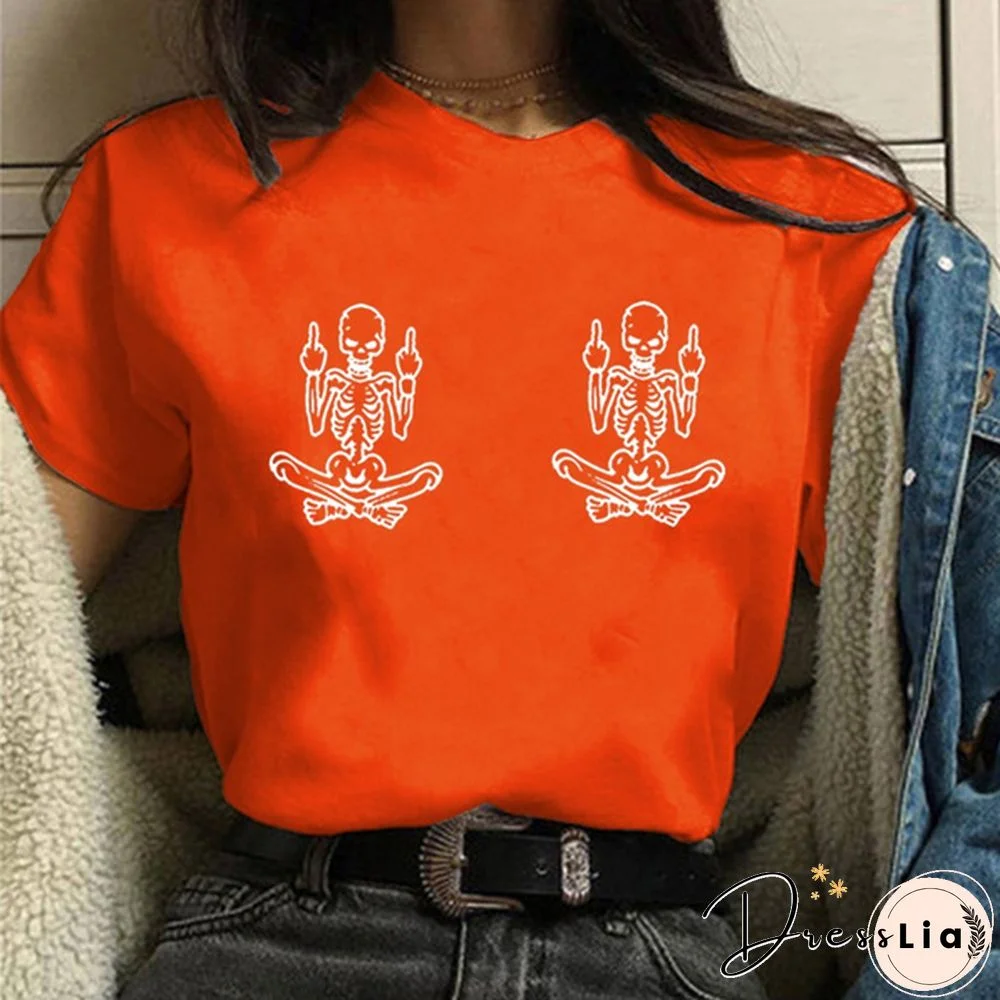 Women's Summer Funny Short Sleeved T-shirts Casual Crew Neck Tees Top Women Clothes Solid Color Shirts