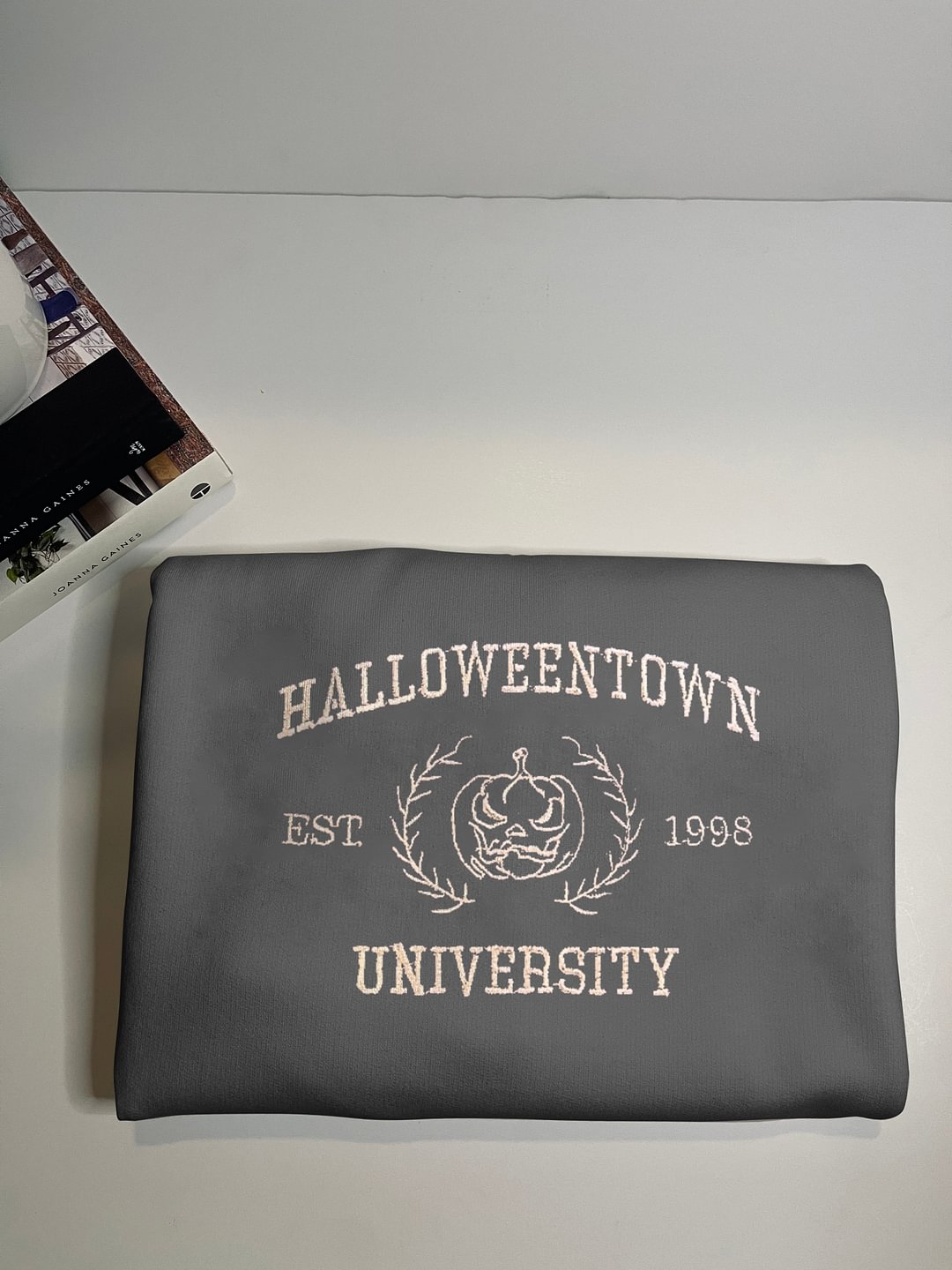 HALLOWEENTOWN Halloween Printing Round Neck Long Sleeve Pullover