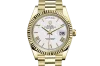 Rolex Day-Date 40 Presidential White dial, Fluted Bezel, President bracelet, Yellow gold Watch