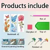3Pcs Diamond Painting Flowers Butterfly Bookmark Making Kit