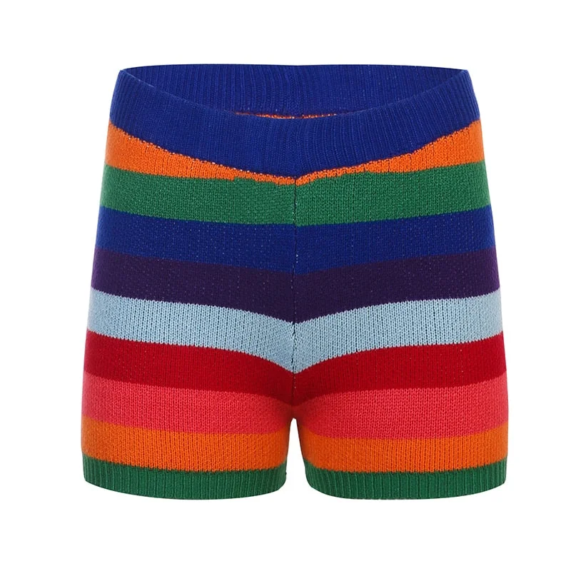 BIIKPIIK Knitted Vests Fashion Women's Crop Tops Color-blocking Print Vintage High Streetwear Sleeveless Tank Tees Casual Summer