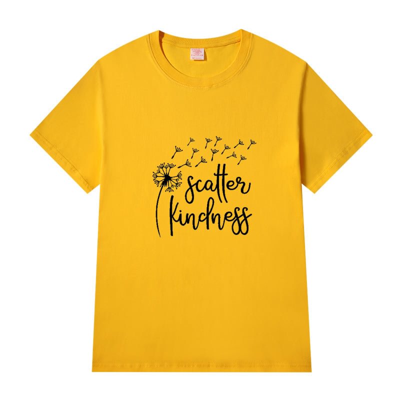 Short Sleeve Crew Neck Be Kind Letter Printed T-shirt