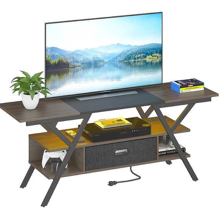 Bestier 55 inch Industrial TV Stand with LED Lights