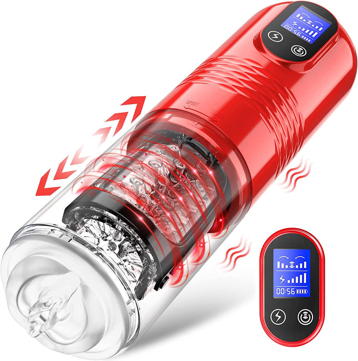 Luoge Strong stimulation Innovative Motors Telescoping LCD Display Masturbator