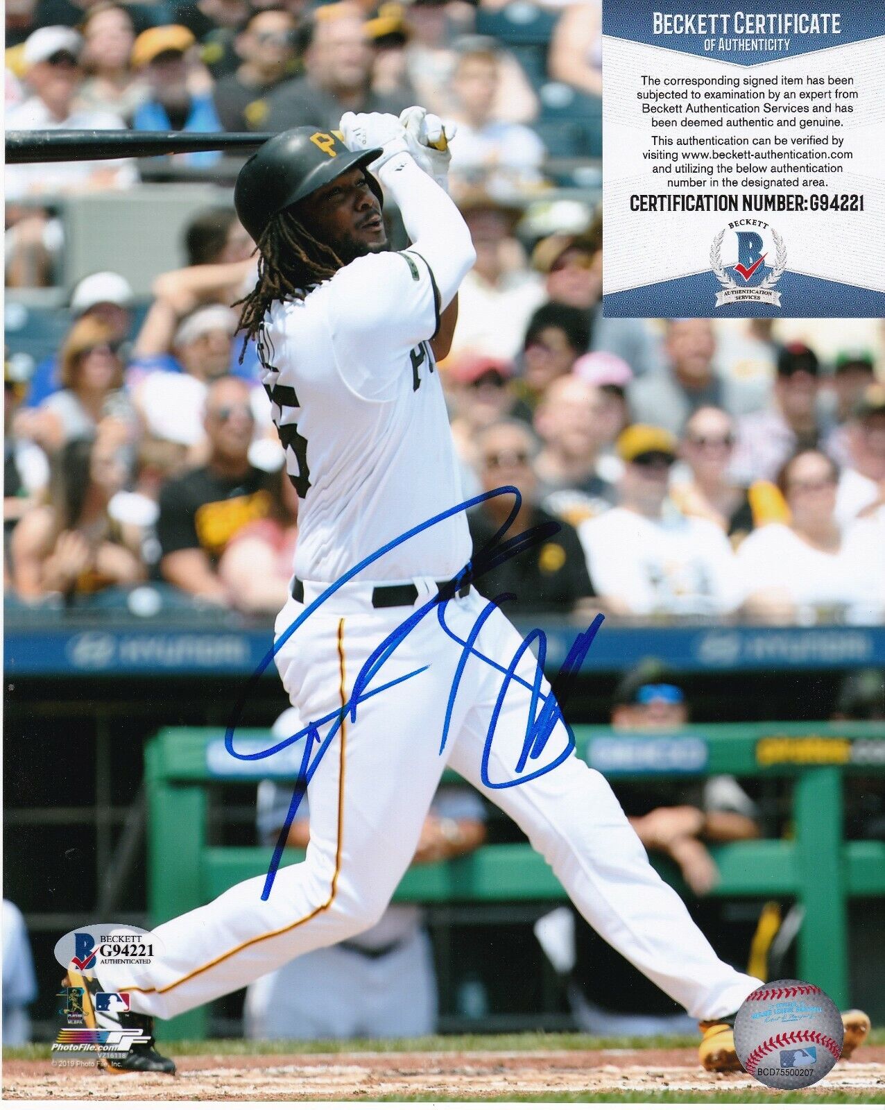 JOSH BELL PITTSBURGH PIRATES BECKETT AUTHENTICATED ACTION SIGNED 8x10