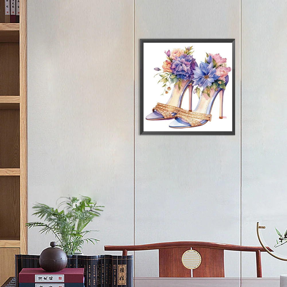 Diamond Painting - Full Round Drill - Flower High Heels(Canvas|30*30cm)