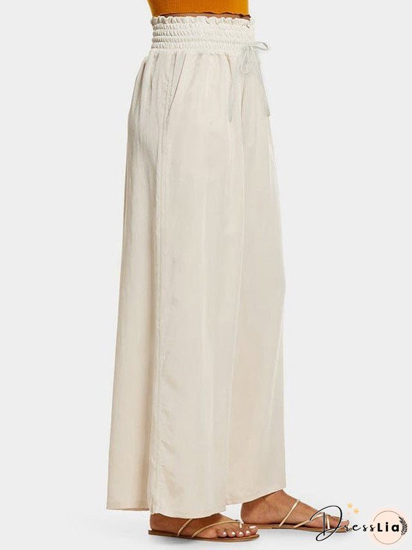 Wide-Leg High-Waisted Women'S Pants In Off-White