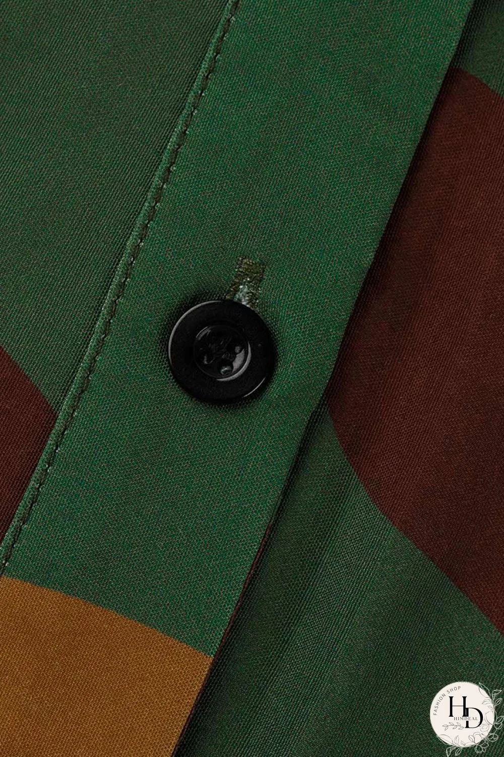 Camouflage Fashion Casual Print Patchwork Turndown Collar Shirt Dress