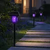 Solar-powered Solar Dual-Mode Garden Zapper IPX4 Waterproof Outdoor Garden Insect Killer Lamp Mosquito Repellent Zappers for Moths Gnats Flies Small Flying Insect Gnat