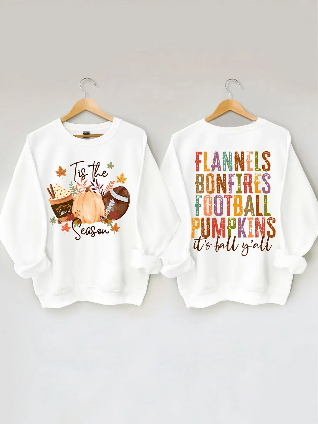 Flannels Bonfires Football Pumpkins Sweatshirt