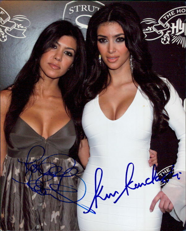 The Kardashians (Kourtney & Kim) signed 8x10 Photo Poster painting In-person