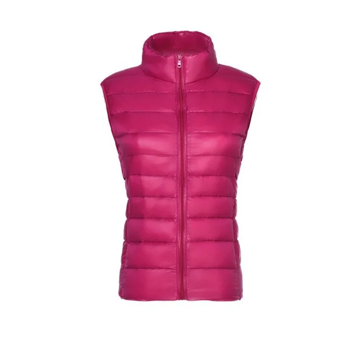 Woherb Spring And Autumn Winter New Female Korean Version Standing Collar Light Down Jacket Female Vest Vest Vest Female Plus Size Coat-Outfit Ideas