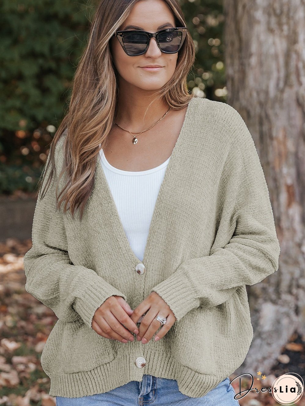 Chunky Knit Viscose Cardigan