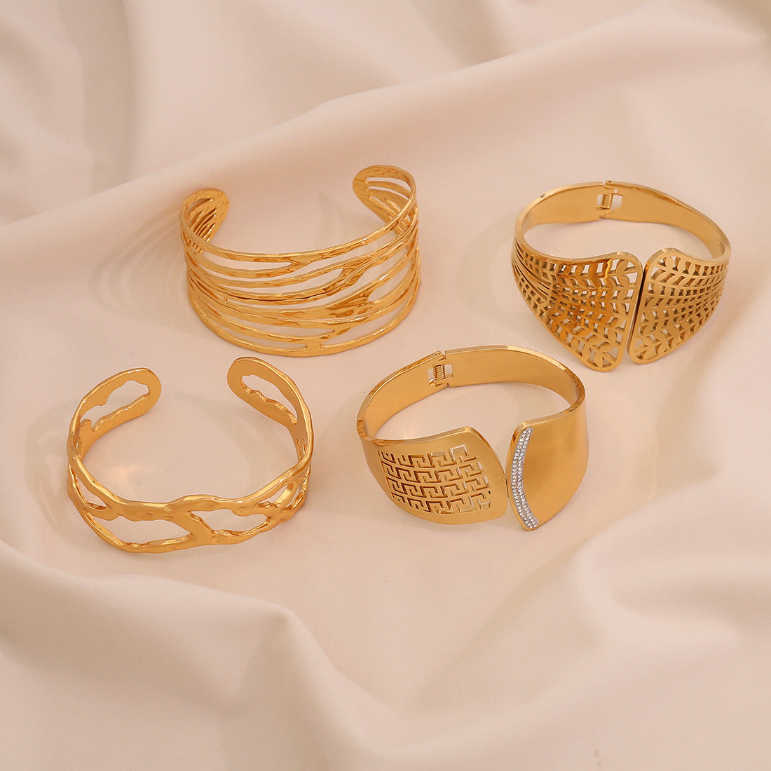 Personalized Exaggerated Flower Bracelet Niche Hand Accessories Ins Stainless Steel Jewelry B626