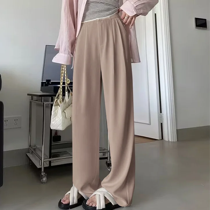 Toloer Toloer Wide-Leg Pants Women Spring And Fall 2024 New Casual Pants High-Waist Suit Pants Small Pants Women-Outfit Ideas