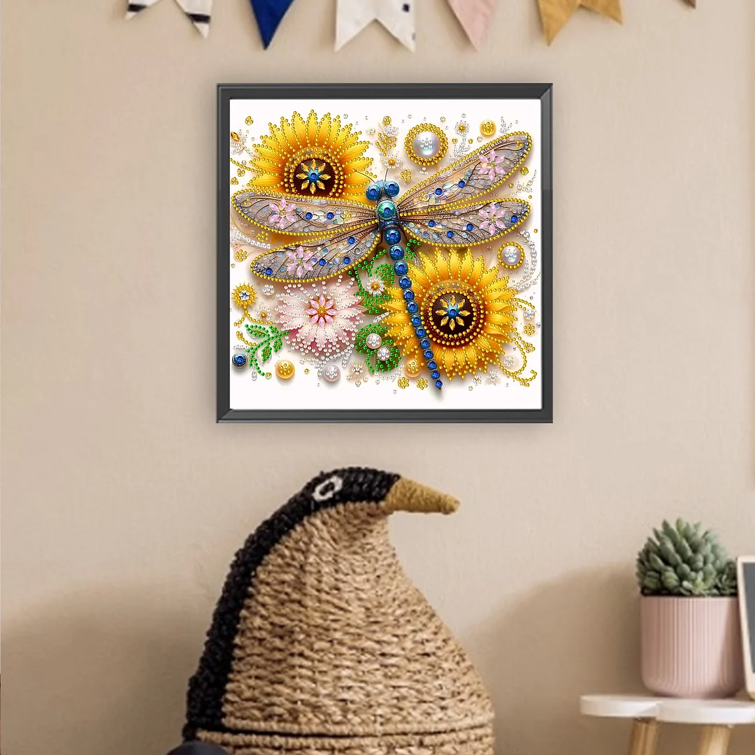 Dragonfly - Partial Special Shaped Drill Diamond Painting Kits (Canvas|30*30cm)