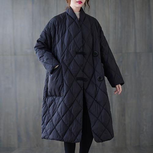 Loose Solid Color Stand Collar Midi Outwear