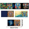6pcs Diamond Painting Elephant Greeting Card Kits with Envelopes for Family Friend Gifts