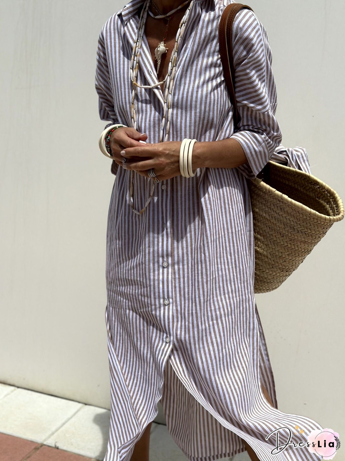 Shirt Dress Women Long Sleeve Party Dresses Casual Lapel Button Vintage Belted Pockets Sundress Plaid Printed Robes