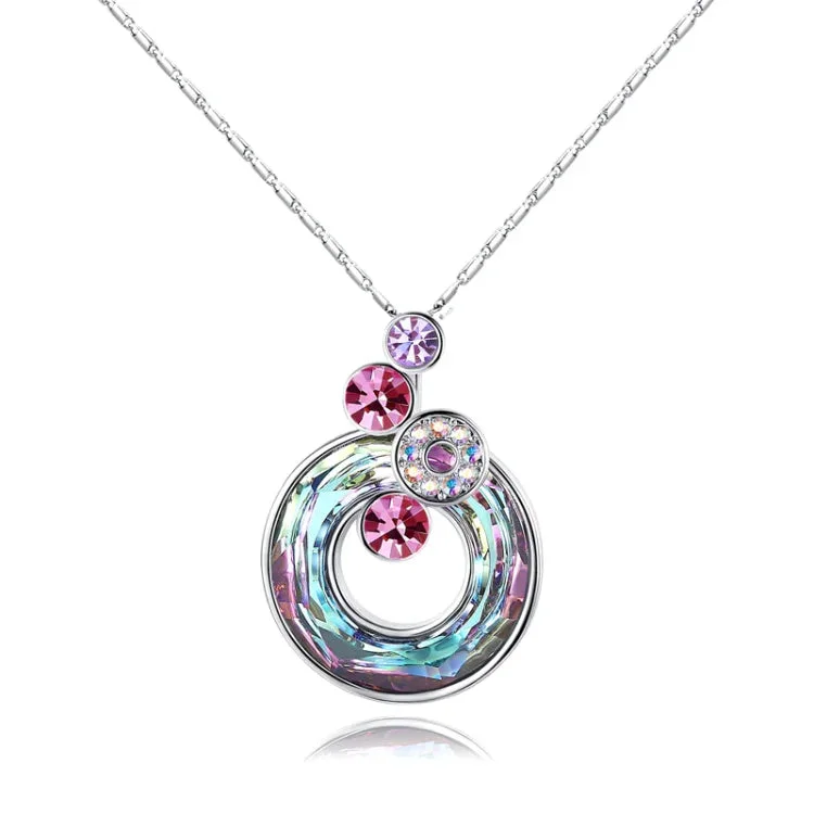 For Friend - S925 This Friendship Circle Has No End Crystal Bubble Round Necklace