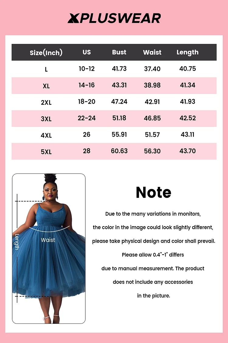 Xpluswear Design Plus Size Vacation Tulle Blue Zipper Contrast Tencel Denim Midi Dresses [Pre-Order]