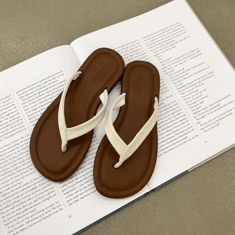 Wongn Wongn 2023 New Korean Version Of Flip-Flops Web Celebrity Ins Niche Fashion Flat Sandals Women's Shoes
